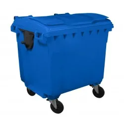 Container HDPE CLF 1100L cu capac plat albastru - Transportul nu este inclus Container HDPE CLF 1100L cu capac plat albastru - Transportul nu este inclus