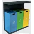 Set 3 cosuri gunoi colectare selectiva, Metal, 159 L