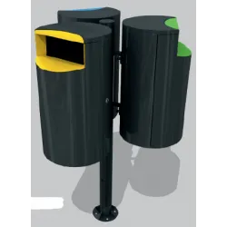 Set 3 cosuri gunoi colectare selectiva, Metal, 129 L Set 3 cosuri gunoi colectare selectiva, Metal, 129 L