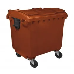 Container HDPE CLF 1100L cu capac plat maro - Transportul nu este inclus Container HDPE CLF 1100L cu capac plat maro - Transportul nu este inclus