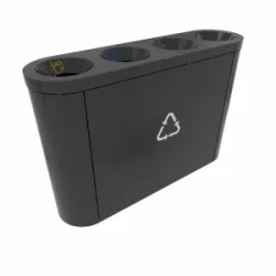 COPENHAGEN B Cosuri pentru colectare deseuri pentru zonele publice; 4x40L, metalic, 124x33x80 cm COPENHAGEN B Cosuri pentru colectare deseuri pentru zonele publice; 4x40L, metalic, 124x33x80 cm