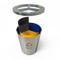 GENEVE S Set de reciclare modern 3 in 1 din otel inoxidabil GENEVE S Set de reciclare modern 3 in 1 din otel inoxidabil