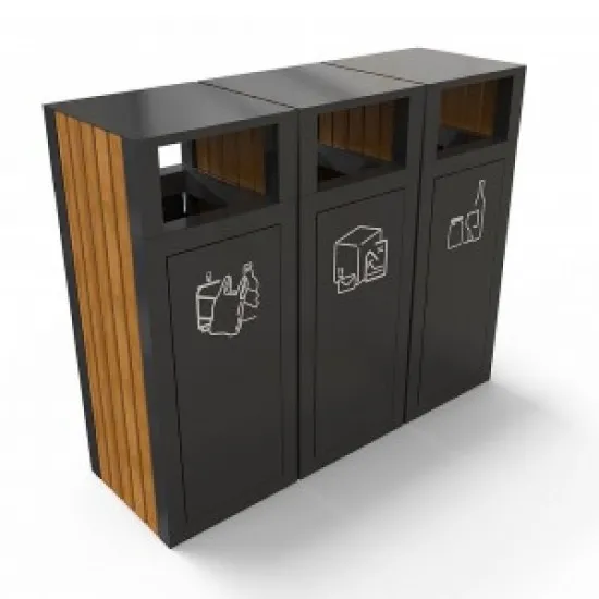 KUOKIO AM Set de reciclare din metal ultra rezistent cu decor din lemn KUOKIO AM Set de reciclare din metal ultra rezistent cu decor din lemn