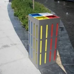 OSLO S Insula pentru reciclare din inox sau metal pentru spatii moderne OSLO S Insula pentru reciclare din inox sau metal pentru spatii moderne