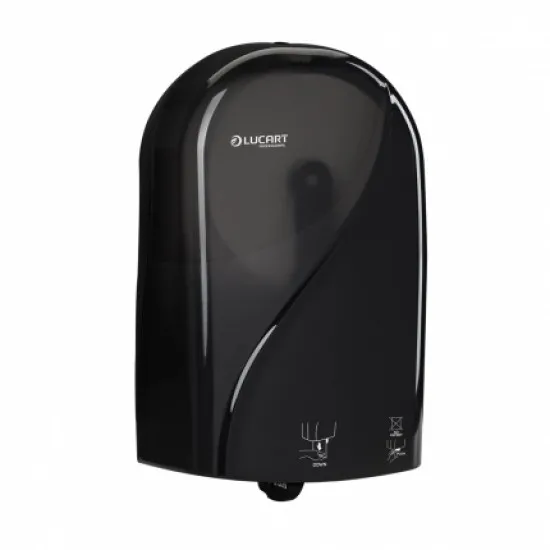 Dispenser Autocut din plastic pentru role de hartie igienica, negru - Jumbo Identity, LUCART Dispenser Autocut din plastic pentru role de hartie igienica, negru - Jumbo Identity, LUCART