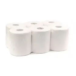 Prosop cu derulare externa, 2 straturi, alb, celuloza 100%,  AQAS, 100m 