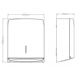 Dispenser din inox satinat pentru prosoape pliate de hartie, Mediclinics 