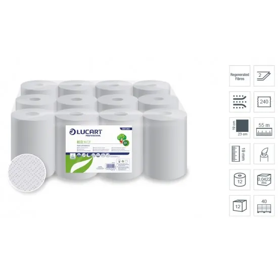 Prosop hartie, cu derulare centrala, 2 straturi, Lucart mini standard plus Prosop hartie, cu derulare centrala, 2 straturi, Lucart mini standard plus