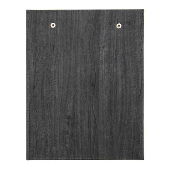 Mapa meniu cafenele A5+, Wood, piele PU interior/exterior, lavabila, negru