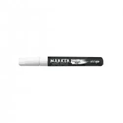 Marker Creta Lichida, varf rotund, alb