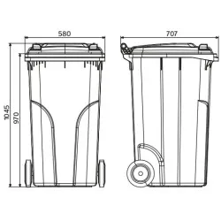Europubela plastic, 240 L, SULO - Transportul NU este inclus Europubela plastic, 240 L, SULO - Transportul NU este inclus