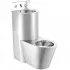 Toaletă și lavoar compact, antivandalism, montaj pe perete – inox satinat, NOFER