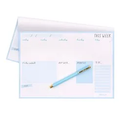 Planificator saptamanal, nedatat, 60 pag hartie premium 100gsm, dimensiune 29.5 cm X 21 cm, Sky Blue 9178-CD Planificator saptamanal, nedatat, 60 pag hartie premium 100gsm, dimensiune 29.5 cm X 21 cm, Sky Blue 9178-CD