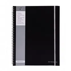 Agenda Pukka Pad A4 dictando, 160 pag, hartie 90 g, harta, suport business carduri, separator plic, coperti PP SBMETA4160