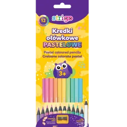 Creioane colorate Strigo pastel 12 culori SSC183