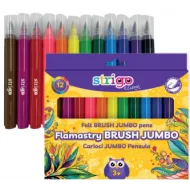 Carioci Strigo Jumbo pensula, 12 culori pe baza de apa, 1-5.7mm SSC348 Carioci Strigo Jumbo pensula, 12 culori pe baza de apa, 1-5.7mm SSC348