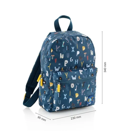 Ghiozdan Miquelrius, 340 x 230 x 90 mm, 1 compartiment, desing litere Ghiozdan Miquelrius, 340 x 230 x 90 mm, 1 compartiment, desing litere