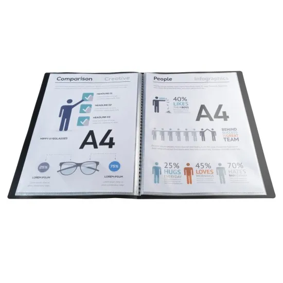 Mapa prezentare Exacompta, coperta, 10 file, A4, 24x32 cm, negru Mapa prezentare Exacompta, coperta, 10 file, A4, 24x32 cm, negru