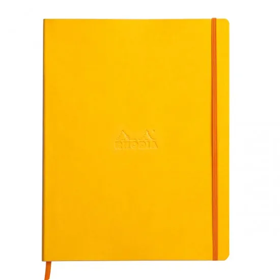 Notebook  A4+ Rhodiarama, 80 file, ivory dictando, galben