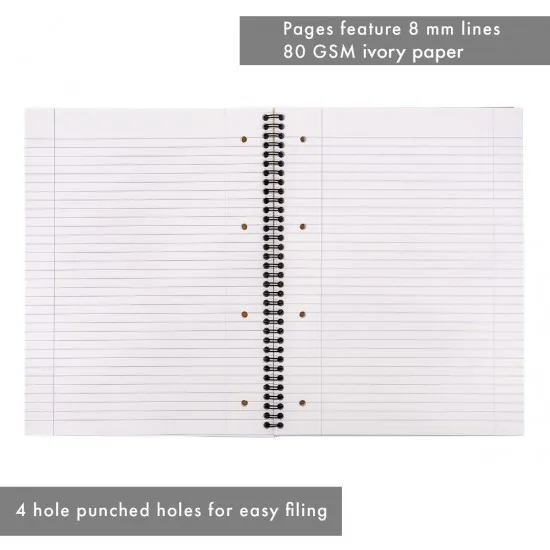 Caiet cu spirala Pukka Pads Jotta Kraft, A4 dictando, 200 pag, hartie 80 g, cu 4 perforatii indosariere, coperti cartonate