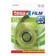 Banda adeziva Tesa transparenta, 19 mm x 33 m, cu dispenser EasyCut