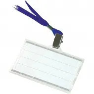 Ecuson orizontal Donau, 85 x 50 mm, cu snur albastru, 50 bucati/cutie