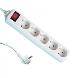Prelungitor cu intrerupator, 5 prize, 3 metri, alb Prelungitor cu intrerupator, 5 prize, 3 metri, alb