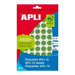 Etichete autoadezive Apli, verde, 19 mm, 320 etichete/blister Etichete autoadezive Apli, verde, 19 mm, 320 etichete/blister