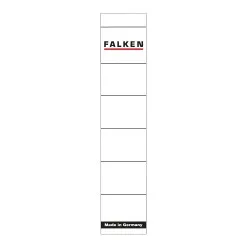 Etichete Falken autoadezive, pentru bibliorafturi, 36 x 190 mm, alb Etichete Falken autoadezive, pentru bibliorafturi, 36 x 190 mm, alb