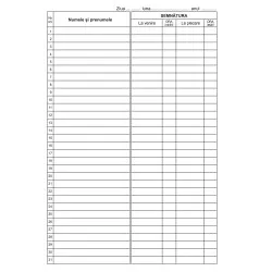 Condica de prezenta, A4, 50 file, fata-verso, 3 bucati/set