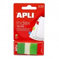 Index Apli, autoadeziv zig-zag,  24 x 45 mm, verde Index Apli, autoadeziv zig-zag,  24 x 45 mm, verde