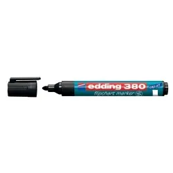 Marker Edding 380 pentru flipchart, varf rotund, 1.5-3 mm, negru Marker Edding 380 pentru flipchart, varf rotund, 1.5-3 mm, negru