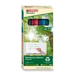 Marker pentru tabla Edding 28, ecologic, varf rotund, 1.5-3 mm, 4 culori/set (negru, rosu, albastru, verde) Marker pentru tabla Edding 28, ecologic, varf rotund, 1.5-3 mm, 4 culori/set (negru, rosu, albastru, verde)