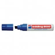 Marker permanent Edding 800, corp aluminiu, varf retezat, 4-12 mm, albastru