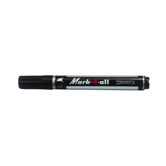 Marker permanent Stabilo Mark-4-All, corp plastic, varf retezat, 1-4 mm, negru Marker permanent Stabilo Mark-4-All, corp plastic, varf retezat, 1-4 mm, negru