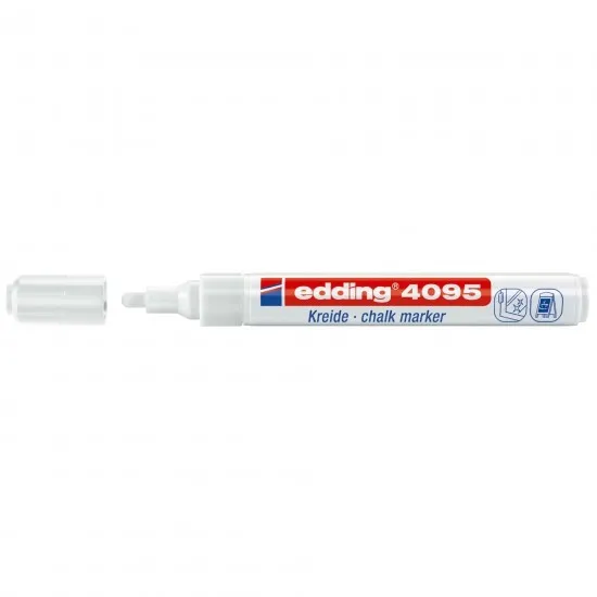 Marker pentru sticla Edding 4095, varf 2-3 mm, alb