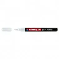 Marker permanent Edding 791, cu vopsea, corp plastic, varf rotund , 1-2 mm, alb Marker permanent Edding 791, cu vopsea, corp plastic, varf rotund , 1-2 mm, alb