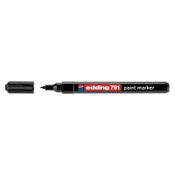 Marker permanent Edding 791, cu vopsea, corp plastic, varf rotund , 1-2 mm, negru