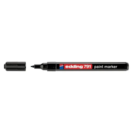 Marker permanent Edding 791, cu vopsea, corp plastic, varf rotund , 1-2 mm, negru Marker permanent Edding 791, cu vopsea, corp plastic, varf rotund , 1-2 mm, negru