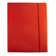 Mapa documente Ecomax, inchidere cu elastic, carton plastifiat, rosu
