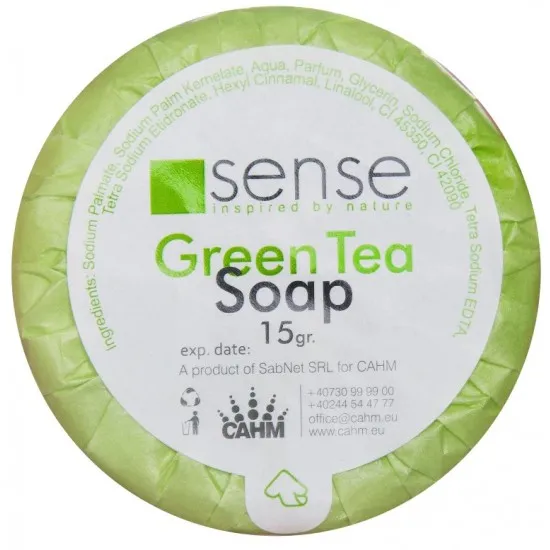 Sapun pentru uz hotelier, Green Tea, Sense, 15g Sapun pentru uz hotelier, Green Tea, Sense, 15g