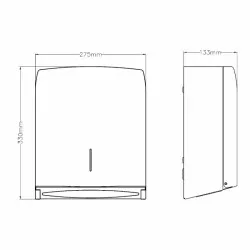 Dispenser din inox lucios, pentru prosoape pliate de hartie, Mediclinics